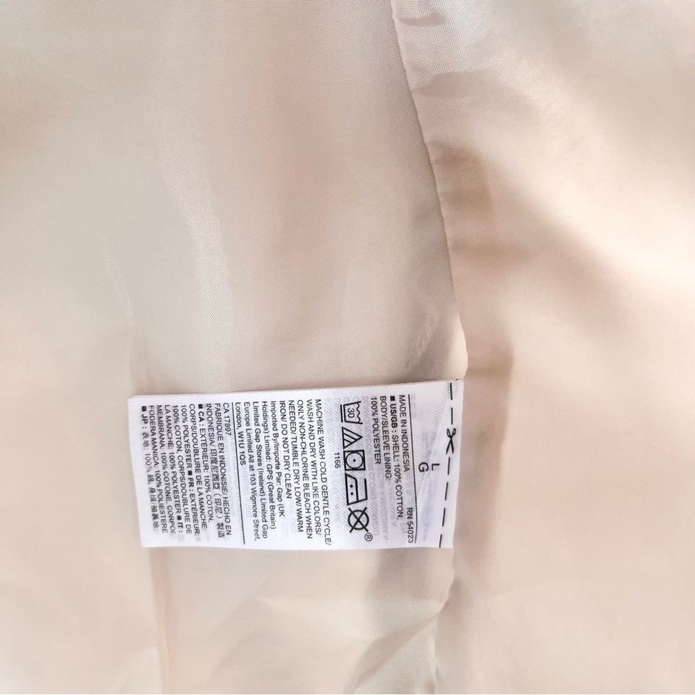 GAP | CLASSIC TRENCH COAT TWILL WEAVE  IN SLICK ROCK DOUBLE BREASTED LARGE - Picture 6 of 7